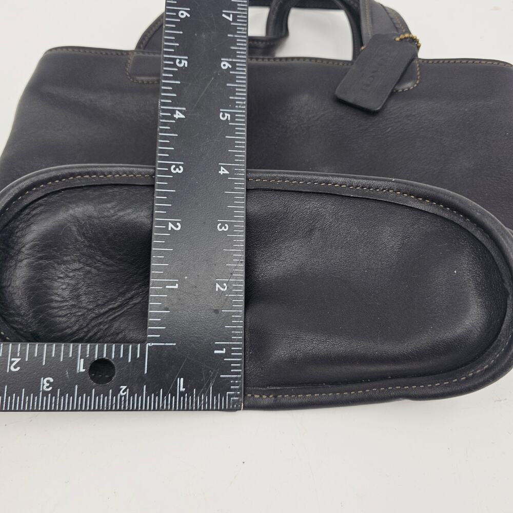 Vintage Coach 9301 Bleecker Small Basket Black Leather Double Handle Bag Purse - Picture 14 of 15